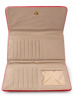 Bebe Red Croc-Embossed Trifold Wallet