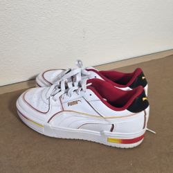 PUMA CA Pro Low White Red Yellow Flames  Size 11 389528-01  
