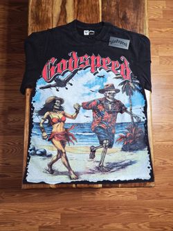 Godspeed Men's -Beached Skeletons- Black Graphic Tee