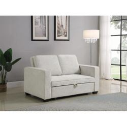 White Love Seat Pull Out Sofa Sleeper New 