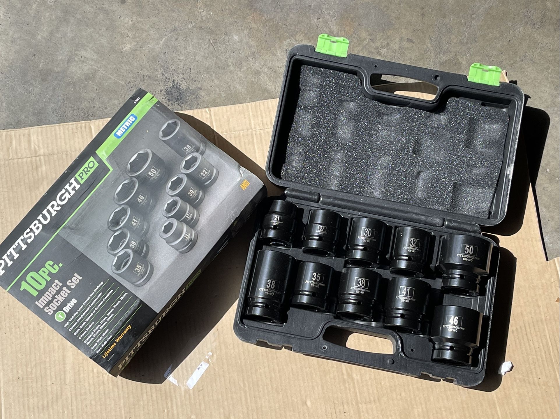 PITTSBURGH 1 in. Drive Metric Impact Socket Set 10 Pc.