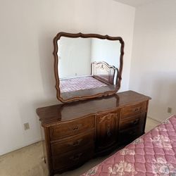 vintage French Provincial dresser and mirror set