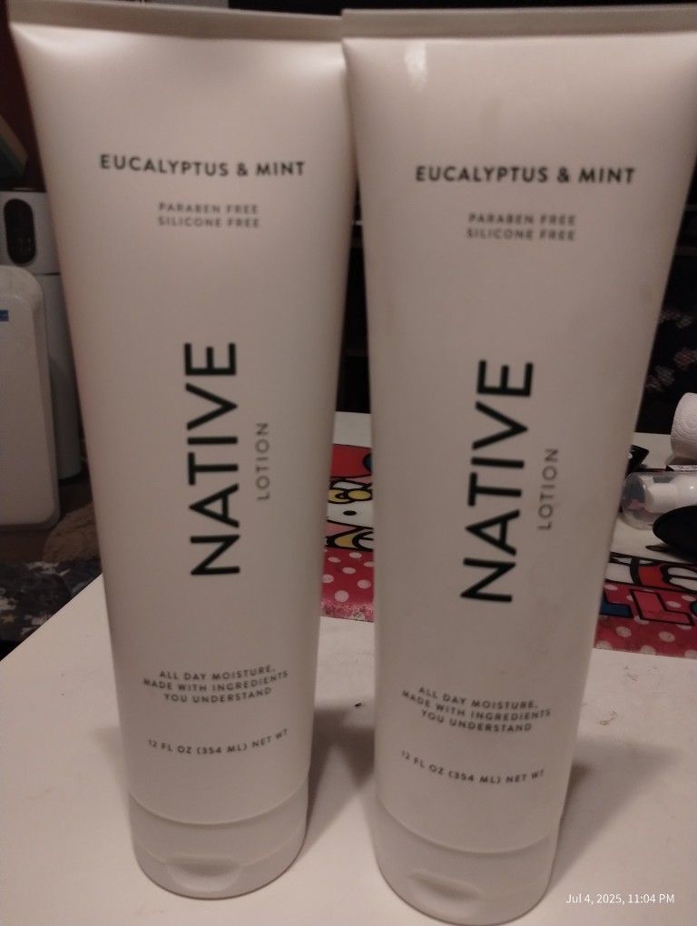 Special Offer: Brand New 2 Bottles of Native Eucalyptus & Mint Lotion 12 Fl Oz! (Retail prices are $30)