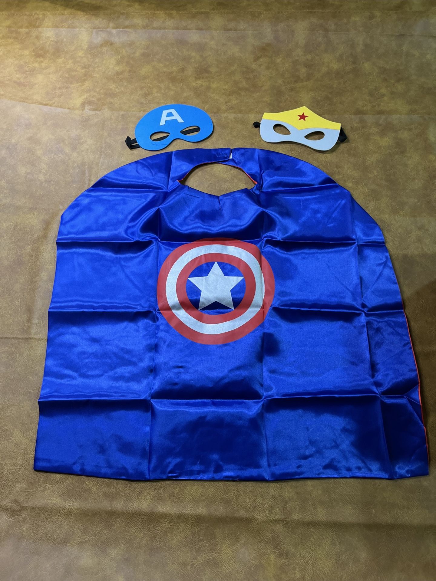 Superhero Capes for Kids, Costumes-Satin Cape and Felt Mask Captain America