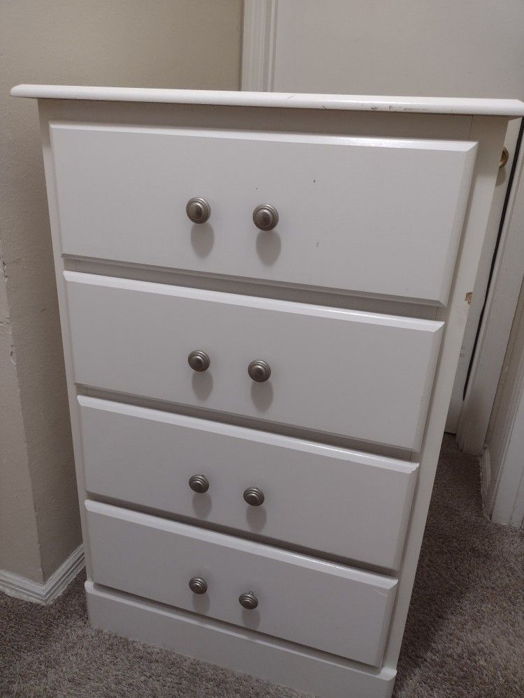 White 4 Drawer- Dresser