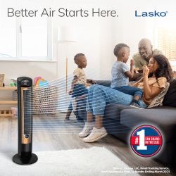 Lasko 42" Wind Curve 3-Speed Tower Fan with Fresh Air Ionizer Woodgrain