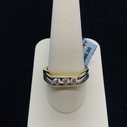 Gold Diamond Ring Solid 10K New 