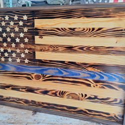 Hand Crafted Wooden Flag