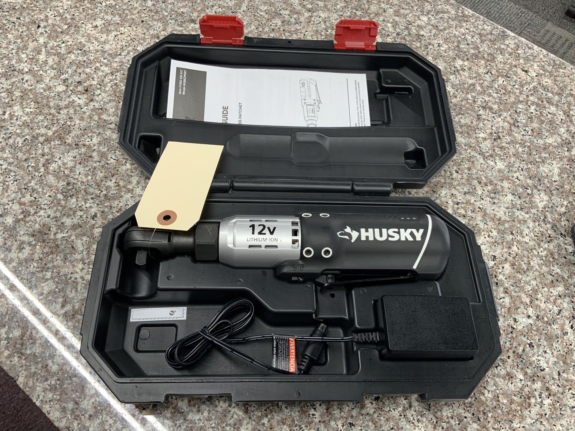 Husky 12v Rechargeable Cordless Ratchet, 3/8” Drive