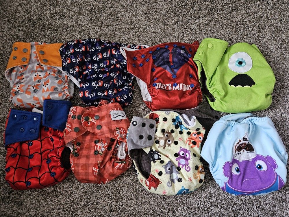 Lot Of Cloth Diapers, Wipes, And Inserts