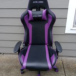 GT Racing Gamer Chair With Speakers Built And Foot Rest Armrest Adjustable