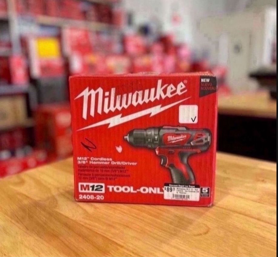M12 12V Lithium-Ion Cordless 3/8 in. Hammer Drill/Driver…2408-20