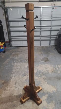 Solid wood coat rack