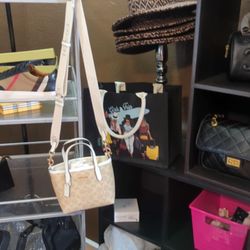 Coach cross body bucket bag