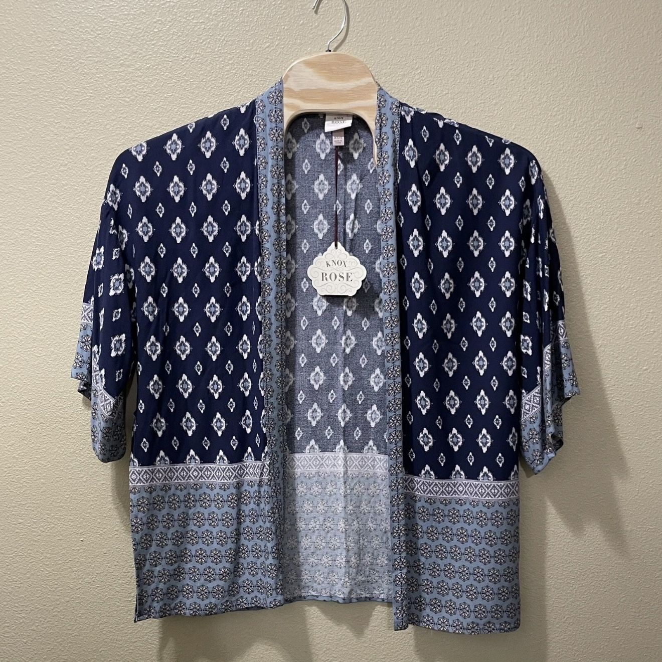 Women’s XS/S Knox Rose Blue Kimono Cover Up Open Cardigan
