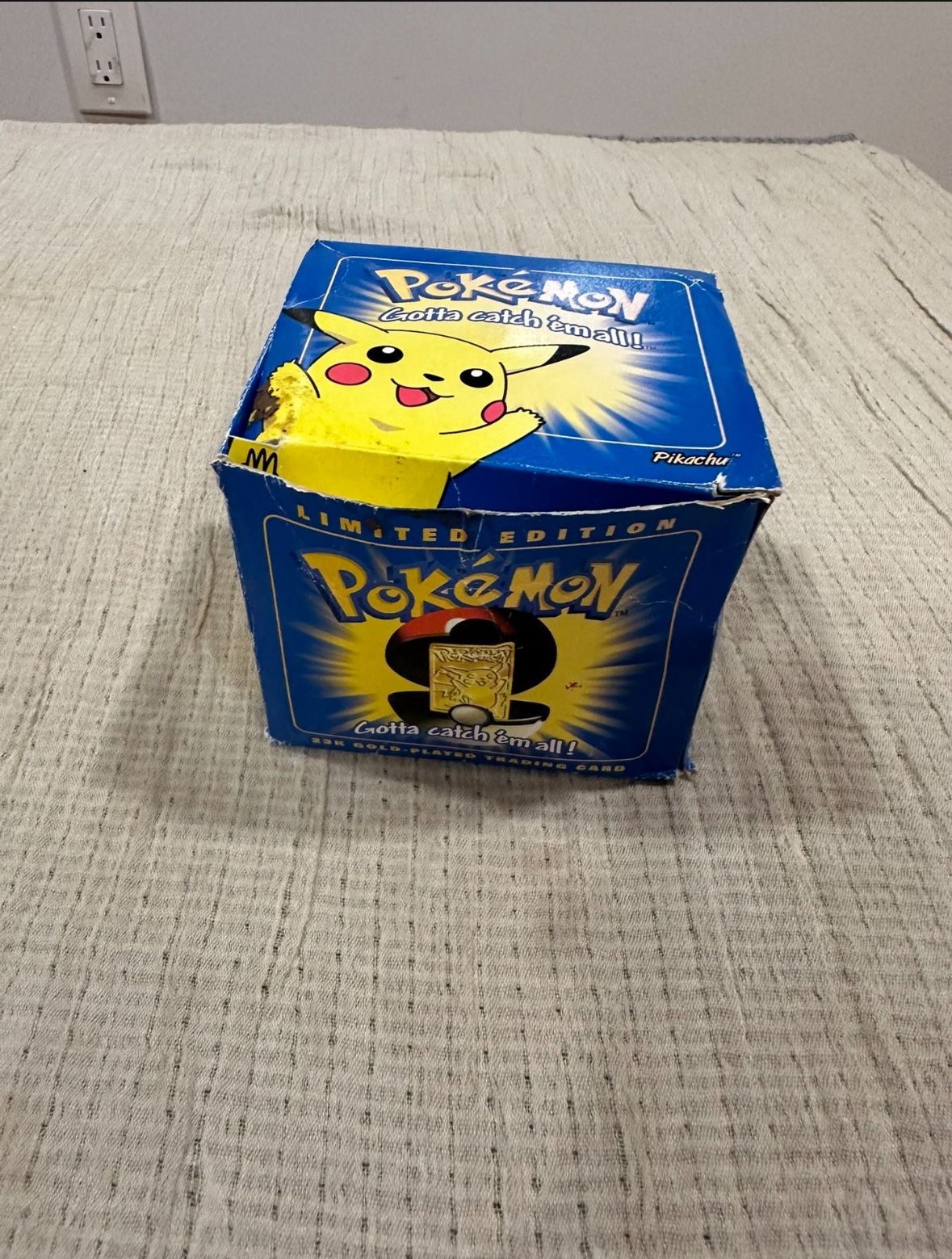 Limited Edition 1999 Pokemon 23K Gold Played Trading Card- Pikachu