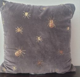 Halloween Velvet Spider Throw Pillow