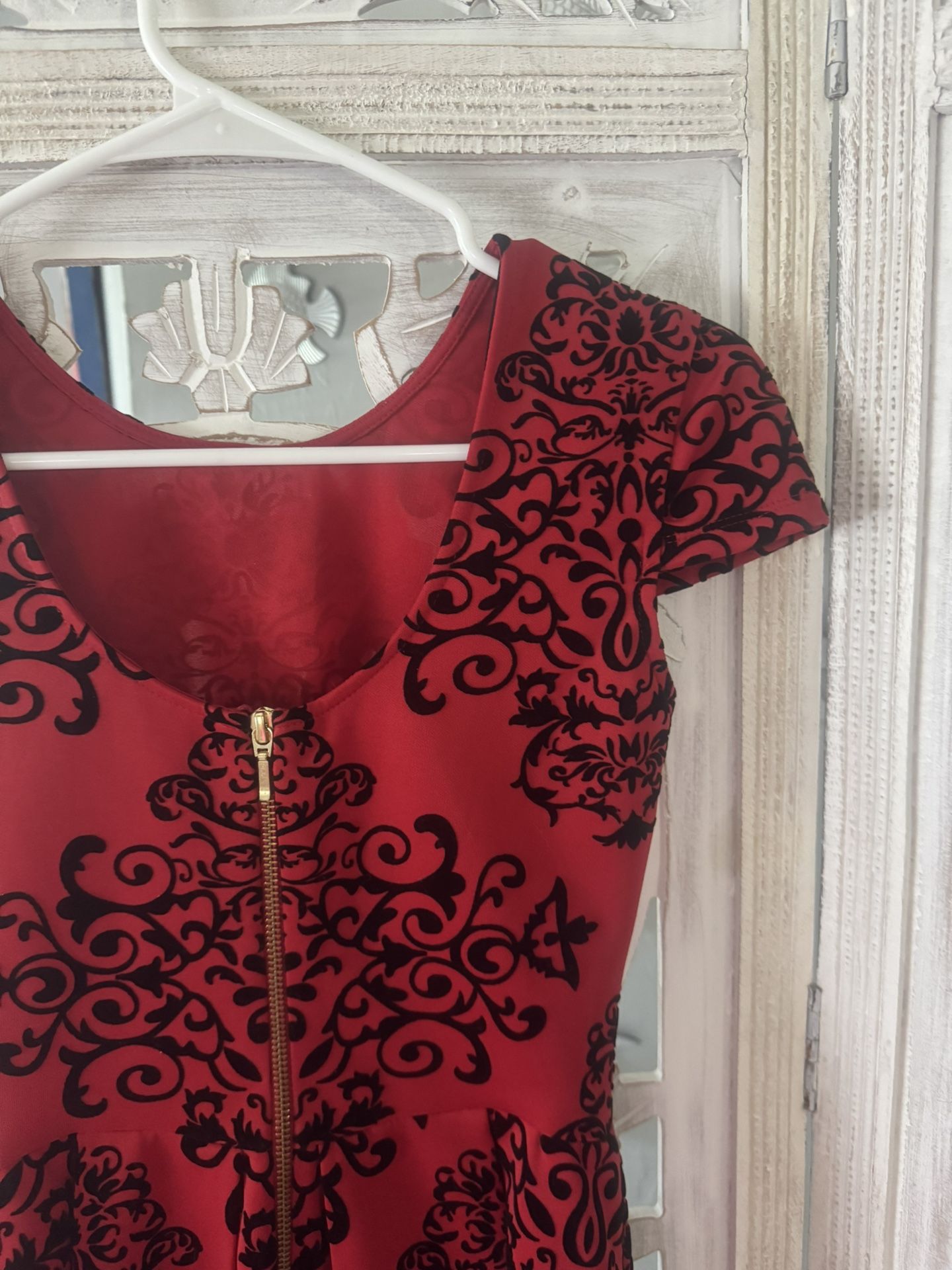 Size 4 Red And Black Party Dress