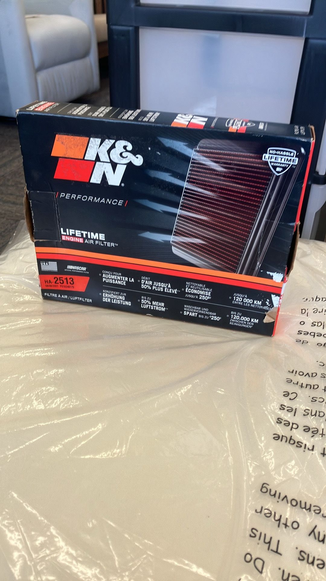 K&N Powersports Performance lifetime engine Air Filter HA-2513, New in Box