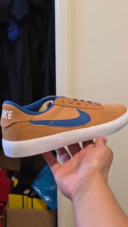 Nike SB Heritage Vulc Size 8.5 Men Wheat Blue Suede Skate Shoes NEW