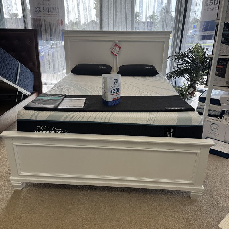 White Queen Panel Bed