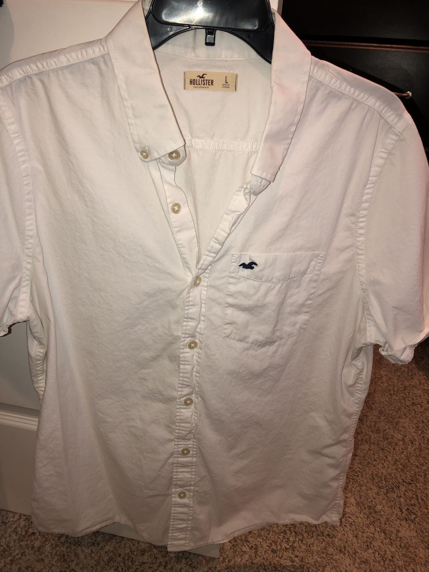 Guys white Hollister button up dress shirt