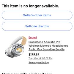 Brookstone White Cordless Headphones Blue Tooth