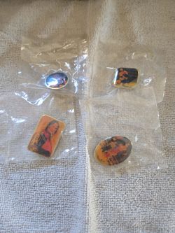 Vintage 1990s WWF Bret Hitman Hart Pin Lot - Set of 4 New Old Stock Sealed Titan Sports