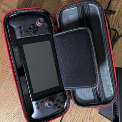 Mint Nintendo Switch V1 - Hori Split Pad Grips With Case - Dock Included