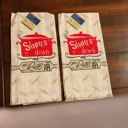 TWO FLOUR SAG DISH TOWELS