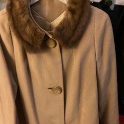 Vintage Cashmere Coat W/ A Mink Collar