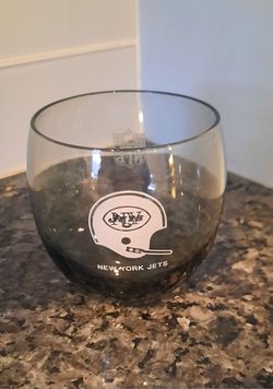 NFL Football New York JETS Cocktail Smoke Gray Glass