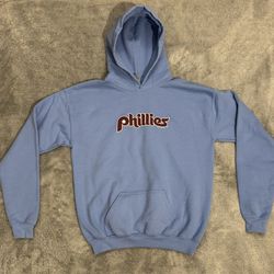 Youth Sz XL Gildan Heavy Blend Blue Philadelphia Phillies Hoodie MLB 19x23 EUC