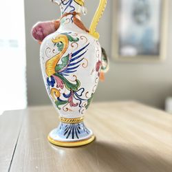Girolamo Luxardo Italian Ceramic Hand-Painted Pitcher Bottle