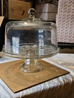 Gorgeous cake stand & dome, Princess House, Fantasia, two-piece set, ** also doubles as a serving  bowl**