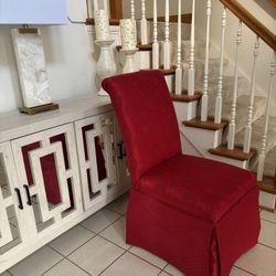 Beautiful Set Of Six Skirted Dining Chairs 