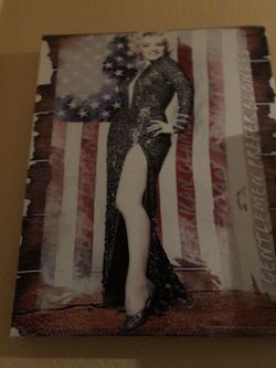 Marilyn Monroe American flag canvas
