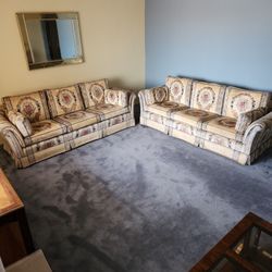 Couches x2 Vintage Floral Pattern 1984