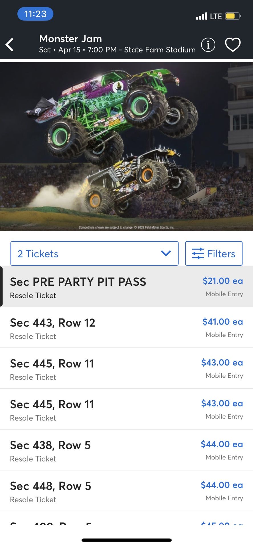 monster jam ticket for Sale in Glendale, AZ OfferUp