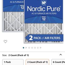 Nordic Pure 20x20x4 MERV 12 Pleated AC Furnace Air Filters 2 Pack
