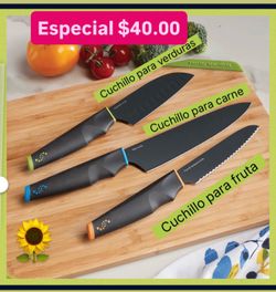 Cuchillos Set  de 3  Línea   Vida Sana Especial $40.00 Princess House Ventas Finales