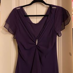 Purple Dress With Rhinestone Back/Shoulder Detail