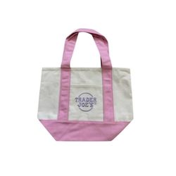 TRADER JOES MINI PASTEL CANVAS TOTE  NWT