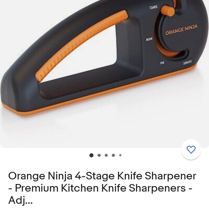 Orange Ninja 4-Stage Knife Sharpener - Premium Kitchen Knife Sharpeners -  Adj