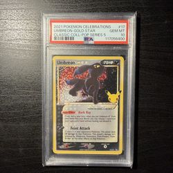2021 POKEMON CELEBRATIONS UMBREON-GOLD STAR #17 PSA GEM MT 10