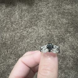Black Diamond Engagement Ring Set