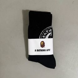 BAPE Circular Logo Crew Socks – Black