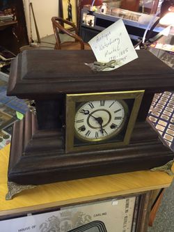 Antique "Waterbury" Mantel Clock 1(contact info removed) w/key - works!