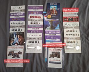 Assorted Movies - Blu ray inserts - Digital Copy codes tested & working