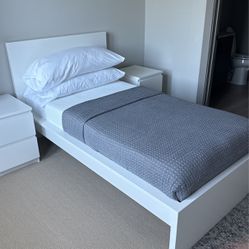 IKEA Malm Bed frame Twin Size Slates Mattress Included